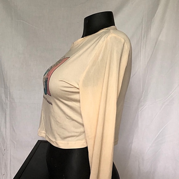 ROMWE - Beige Crop Top Long Sleeves - Picture 4 of 10